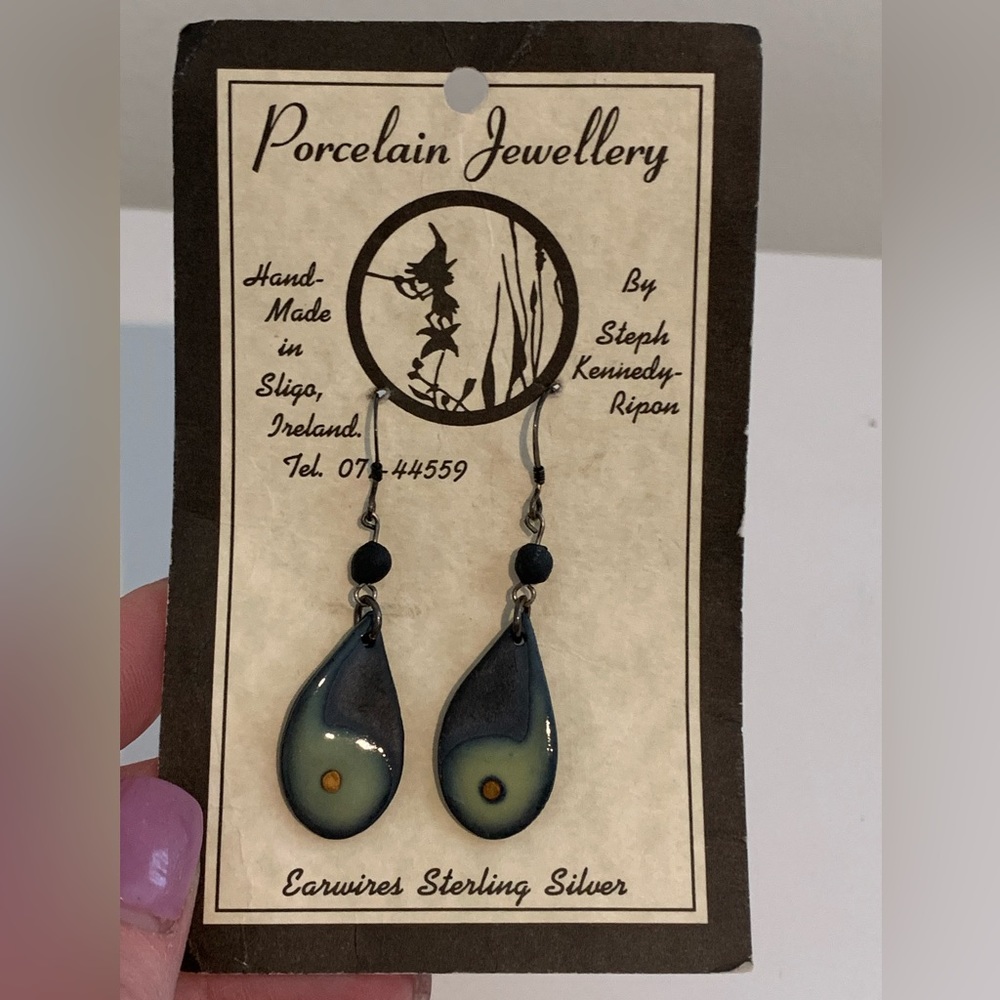 Porcelain Hand Made Earrings Drop Style Earrings Earthy Hippie NWT Casual
